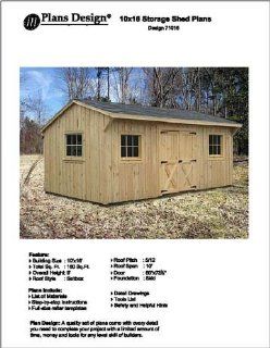 10 X 16 Saltbox Style Storage Shed Project Plans  Design # 71016
