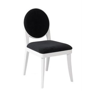 Hallie White and Black Chairs (Set of 2)