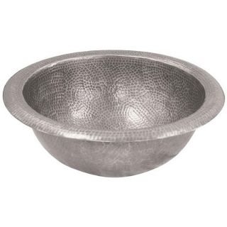 Large Round Copper Self Rim Pewter Finish Bathroom Sink Today: $187.99