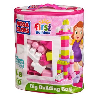 Mega Bloks 80 piece Pink Big Building Bag