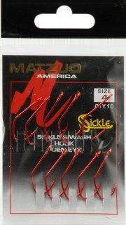 Matzuo Model 150 Sickle Siwash Hooks Size/Color 4, Red
