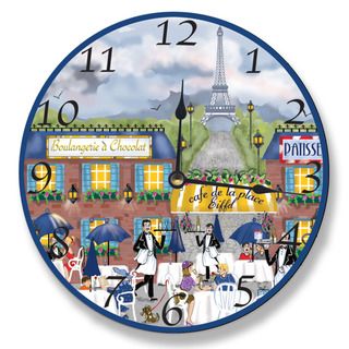 Paris Dining Scene Wall Clock
