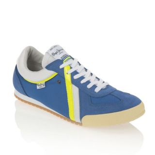 PEPE JEANS Baskets Conti Man Homme Bleu, blanc et jaune fluo.   Achat