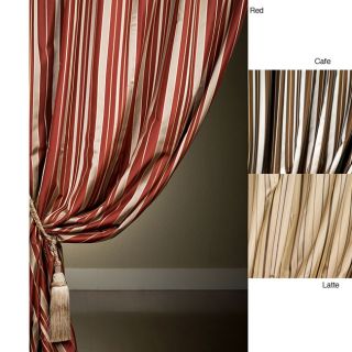 Signature Stripe Faux Silk Taffeta 96 inch Curtain Panel