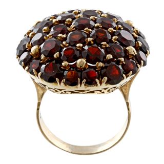 18k Yellow Gold Garnet Giant Cluster Ring Today: $2,319.99