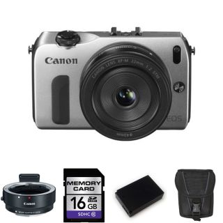 Canon EOS M Mirrorless Digital Camera EF M 22mm STM Lens 16GB Bundle