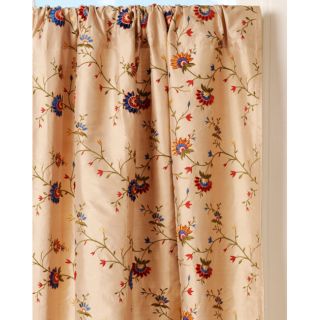 Floral Ivory 100 precent Silk Taffeta Curtain (India)