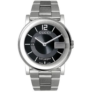 Gucci 101 Mens Stainless Steel Day Date Watch