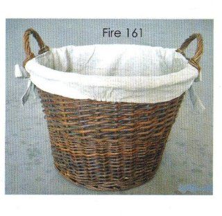 Inglenook ROUND WICKER Log Basket With REMOVABLE Lining