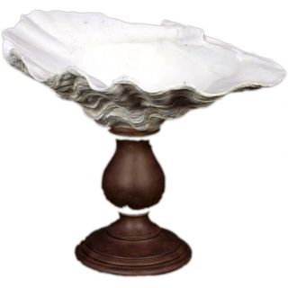 Urban Trends Collection Large White Resin Seashell Vase on Stand Today