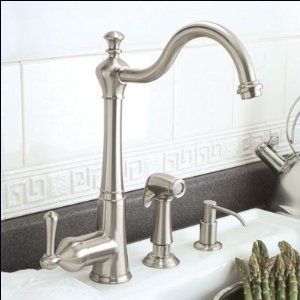 Faucetland 006001980 Brushed Nickel Single Handle Kitchen Faucet with