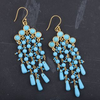Goldplated Turquoise Raindrop Earrings (India) Today $39.99