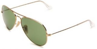 Aviator Sunglasses,Gold Frame/Green Lens,One Size: Ray Ban: Shoes