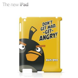 Coque de protection pour nouvel iPad à leffigie de Angry Bird noir
