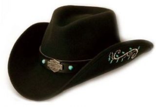 Cowboy Western Hat Cap. Wool Felt. Embellished. HD 167: Clothing
