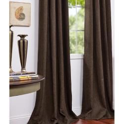Coffee Cotton Linen 108 inch Grommet Curtain Panel