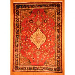 Persian Hand knotted Tribal Bakhtiari Red/ Black Wool Rug (76 x 108