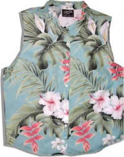 Tropical Garden Hawaiian Aloha Sleeveless Blouse Clothing