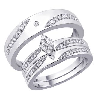 10k White Gold 1/3ct TDW His and Hers Bridal Ring Set (G H, I2 I3