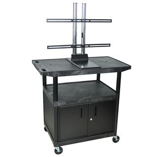 Luxor 40 inch High Black Plasma/LCD Cart with Locking Cabinet