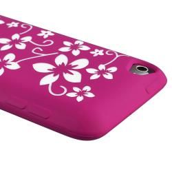 Purple Flower Silicone Skin Case for Apple iPod touch Generation 4