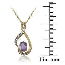 Glitzy Rocks Gold over Silver Amethyst and Diamond Accent Jewelry Set