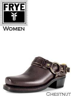  Frye Boots Belted Harness Mule #70760CHT Women Chestnut Shoes