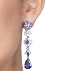 Cano Luxury Amethyst and White Cubic Zirconia Earrings