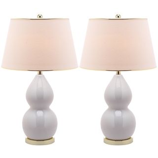 Zoey Double Gourd 1 light White Table Lamps (Set of 2)
