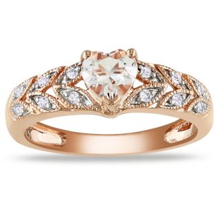 Miadora 10k Pink Gold Morganite and Diamond Accent Ring