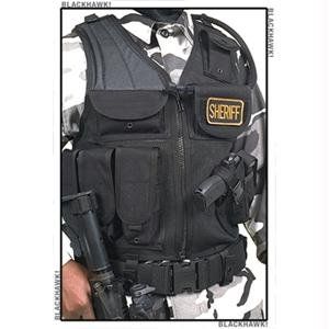 Omega Tactical Vest, Cross Draw, Mesh, Black: Sports