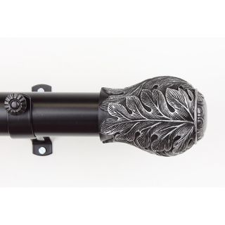 Frond 115 to 165 inch Black Adjustable Curtain Rod Set