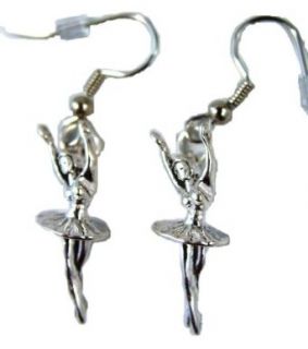 Sterling Silver Ballet 3D Ballerina Earrings 925 Clothing