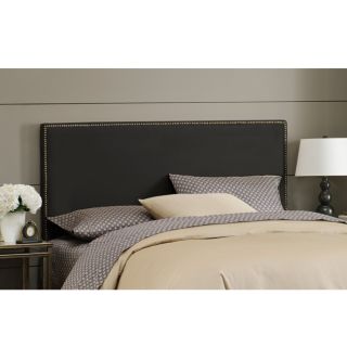 Wrightwood King size Black Micro suede Nail Button Headboard Today $