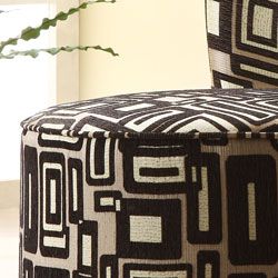 Moda Black/ Grey Print Round Swivel Chair