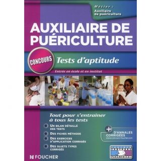 AUXILIAIRE DE PUERICULTURE ; TESTS DAPTITUDE   Achat / Vente livre