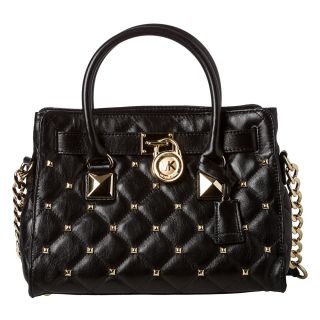 MICHAEL Michael Kors Small Hamilton Black Quilted Leather Studded