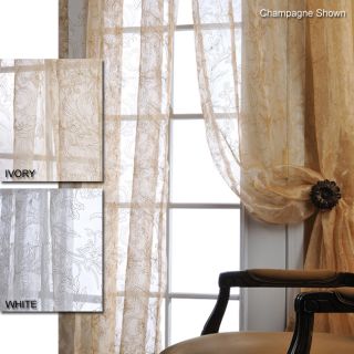 Envy 120 inch Faux Embroidered Organza Sheer Panel