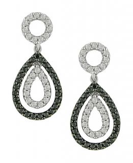 14k White Gold 1/2ct TDW Black and White Diamond Earrings