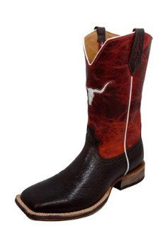 Boots Western Leather Red River MRR0001 Mens Chocolate/Orange Shoes