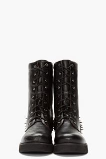 Jeffrey Campbell Tall Black Leather Spiked Reznor Boots for men