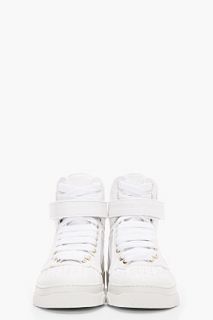 Givenchy White Leather Strap Sneakers for men
