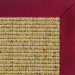 Spice Sisal Rug with Deep Red Designer Cotton Binding