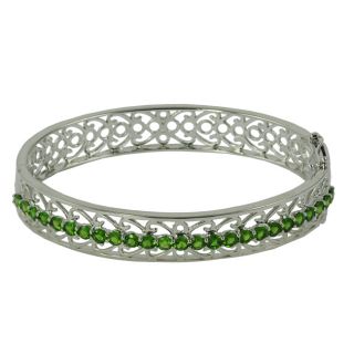 Gems For You Sterling Silver Chrome Diopside Bangle Bracelet Today $