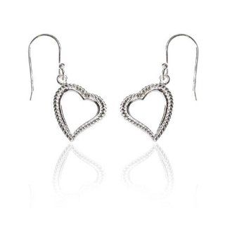 Sterling Silver Tiffany Inspired Cut Out Heart Earrings