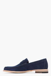 Ps Paul Smith Navy Suede Amalfi Nappato Loafers for men