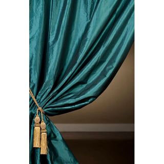 Signature Teal Faux Silk Taffeta 120 inch Curtain Panel
