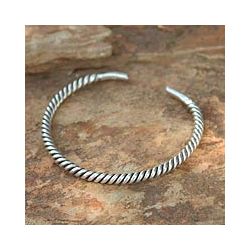 Sterling Silver Mens Thai Swirl Cuff Bracelet (Thailand) Today $89