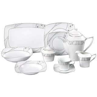 Lorren Home Trend Alexa Porcelain 47 piece Dinnerware Set Today: $157