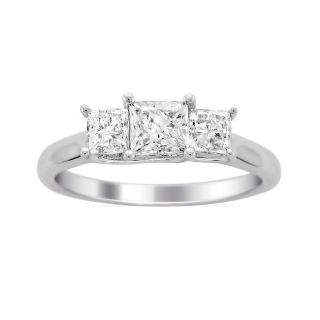14k White Gold 3/4ct TDW Princess cut Diamond Wedding Band MSRP $